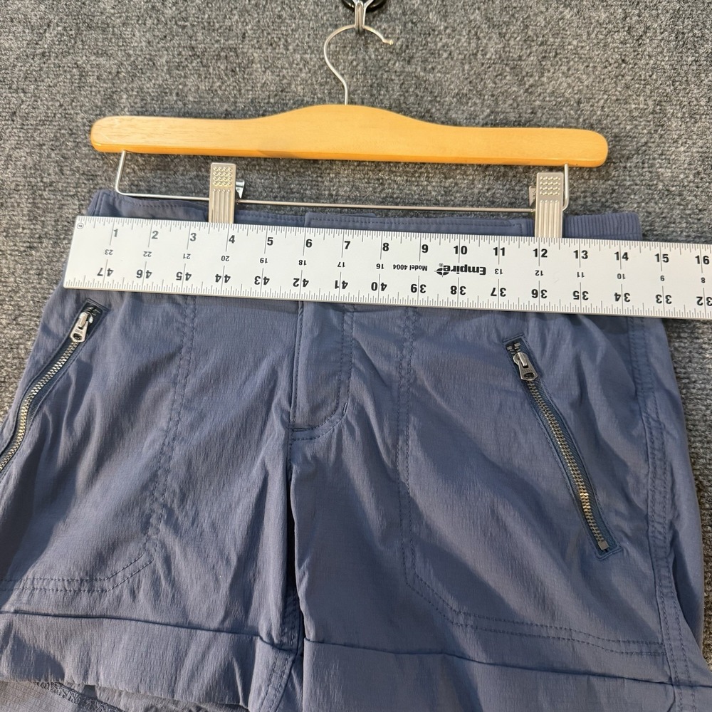 Athleta Trekkie Hiking Shorts Womens 6 Blue Zip Pocket Nylon Spandex - Picture 7 of 13
